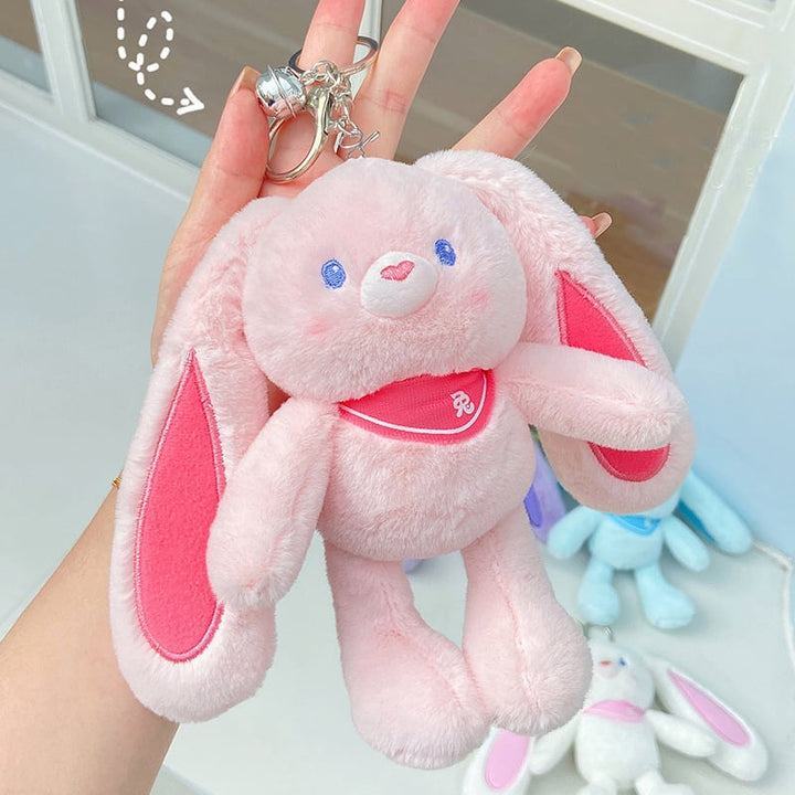 Rabbit plush bag charm, designed as a fun and soft accessory, great for kids' Easter baskets