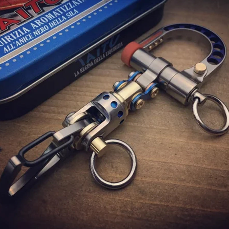 Cyberpunk style keychain made of durable metal, perfect for customizing. Keywords: cyberpunk, metal, accessory, customizable