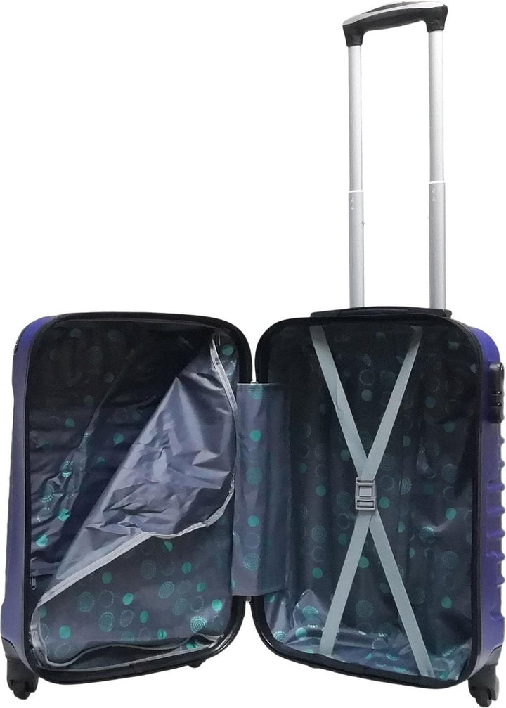 Stylish 2-piece dark blue hard shell luggage set, perfect for vacation & business travel.