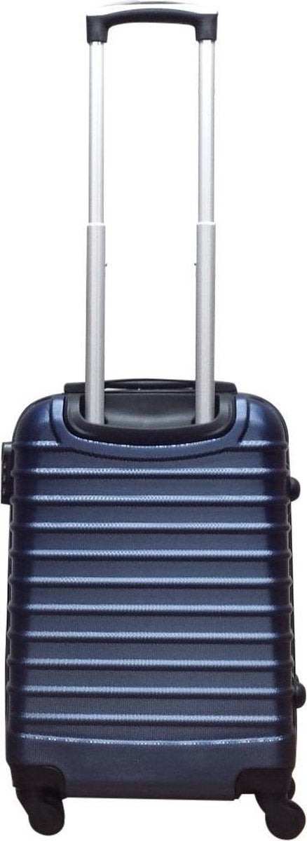 Elegant dark blue 2-piece hard shell suitcase set, built for durability & easy travel.