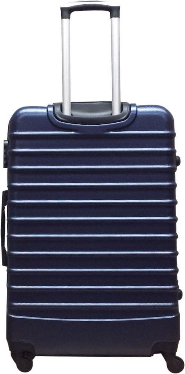 Lightweight dark blue hard shell 2-piece luggage set with smooth spinner wheels for travel.