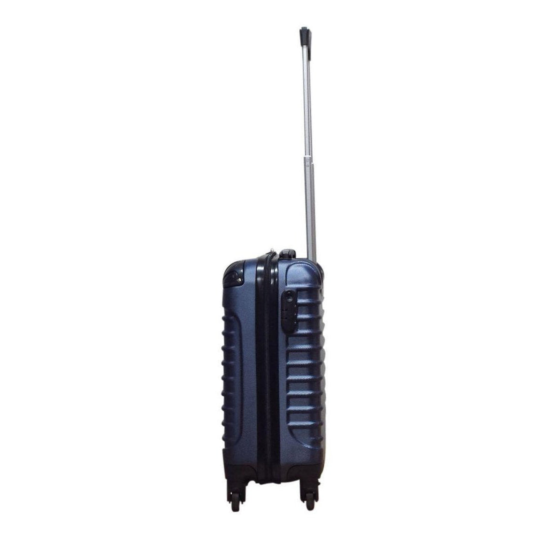 Lightweight dark blue 2-piece hardshell ABS luggage set, sturdy suitcases with spinner wheels for smooth travel.