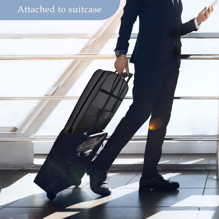 Foldable dark grey waterproof suit garment bag for wrinkle-free travel & clothes protection.