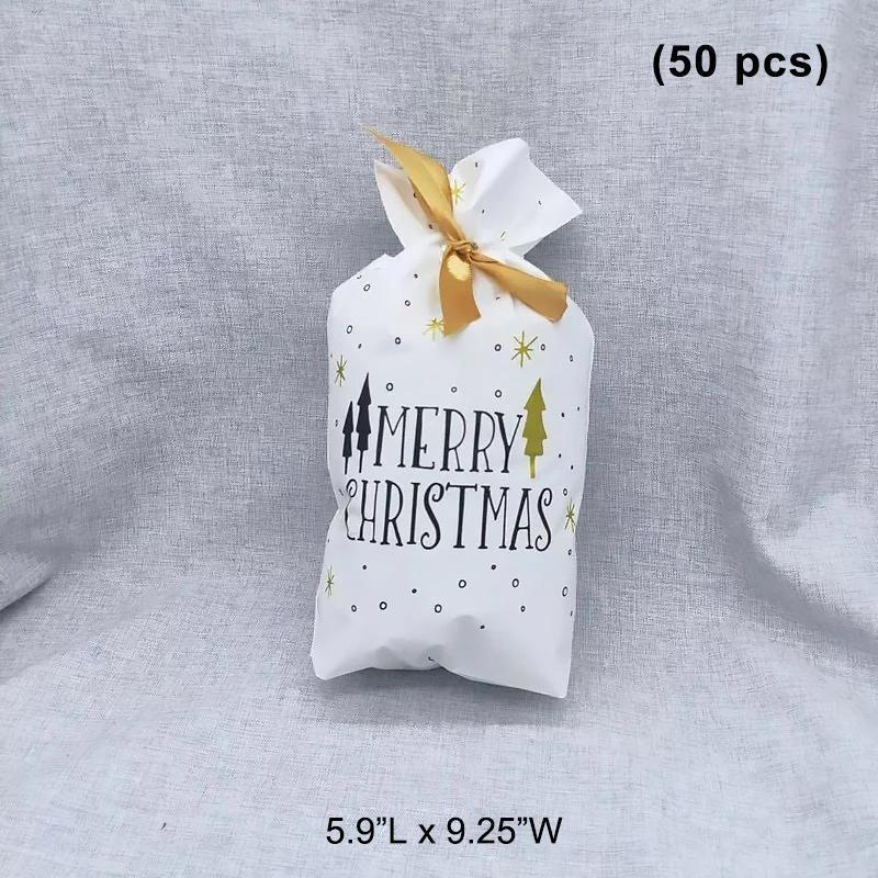 Eco-friendly fabric Christmas gift bag with a practical drawstring, reusable holiday packaging.