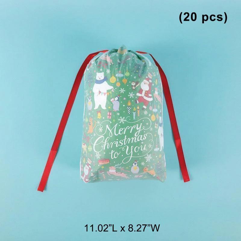 Unisex decorative gift bag with a charming reindeer pattern, includes a convenient drawstring.
