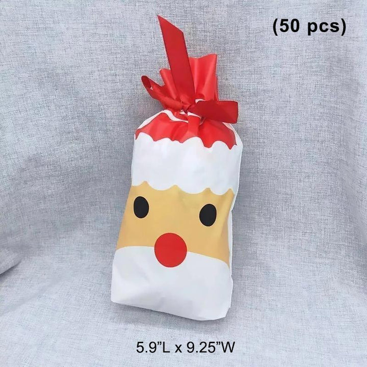 Holiday themed gift bag, blue with silver stars, and an easy-to-use drawstring closure.