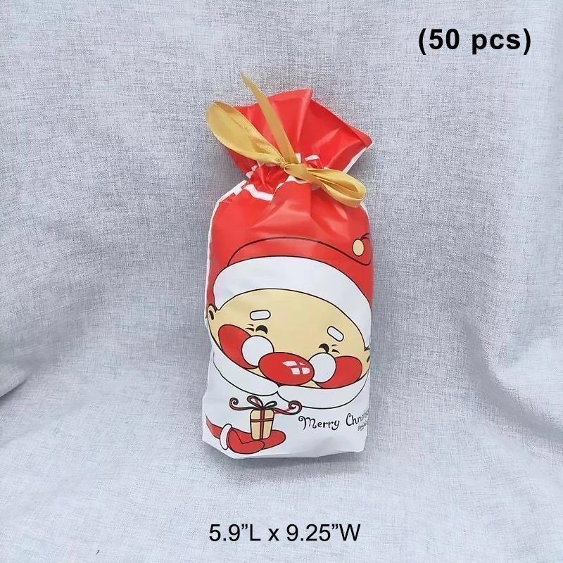 Large drawstring Christmas gift bag, suitable for bigger holiday presents and party favors.