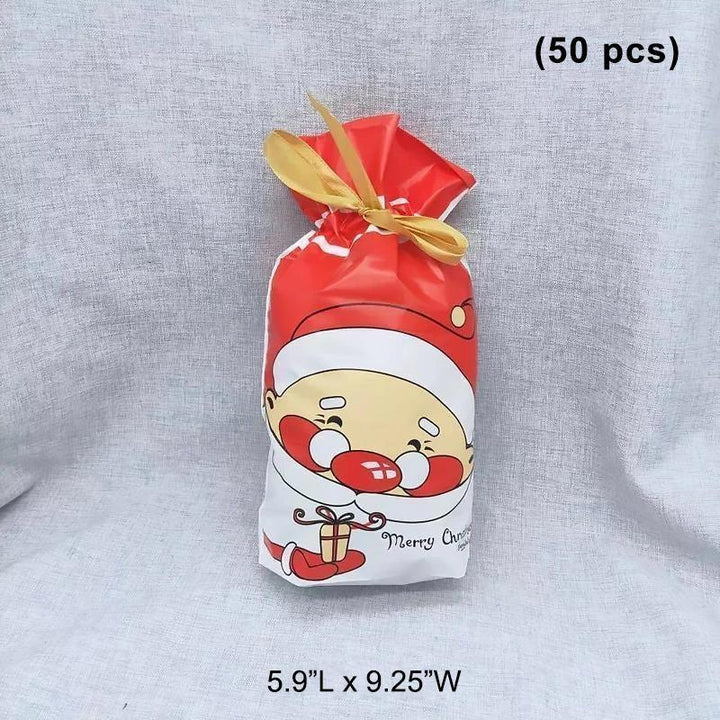 Large drawstring Christmas gift bag, suitable for bigger holiday presents and party favors.