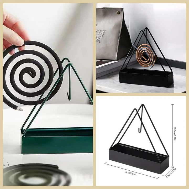 Iron incense burner that doubles as a mosquito coil holder, versatile for aromatherapy or pest control.