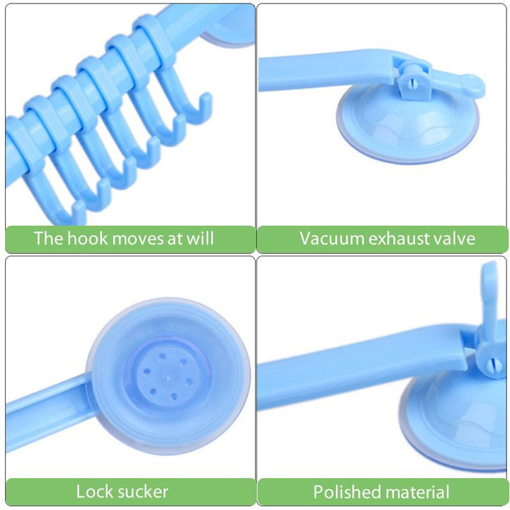 Close-up of a detachable sucker hook, showing strong suction and high quality