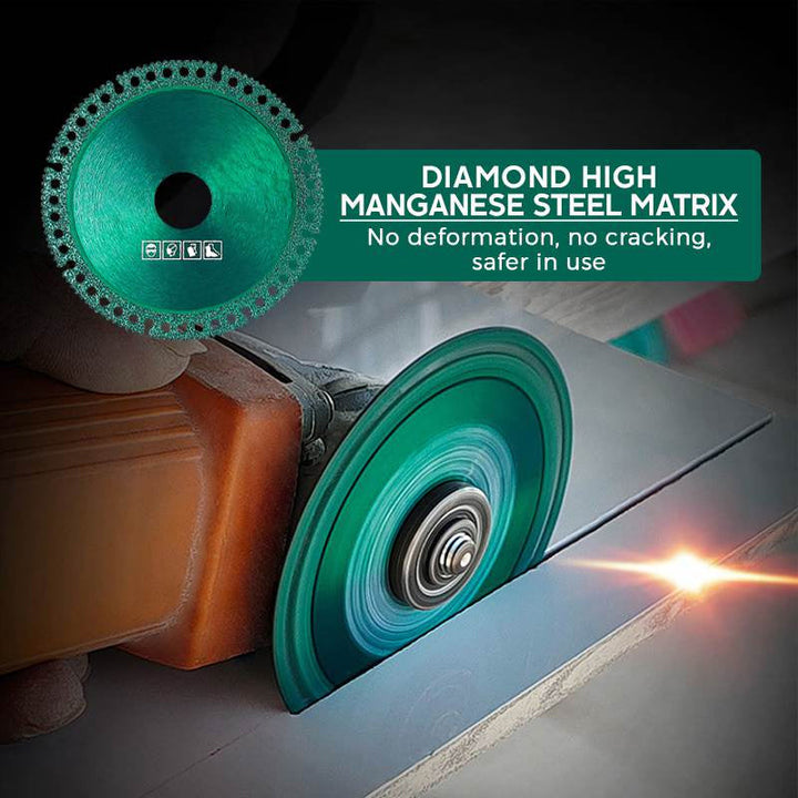 Versatile diamond cutting disc for angle grinders, perfect for tile, metal, and wood cutting