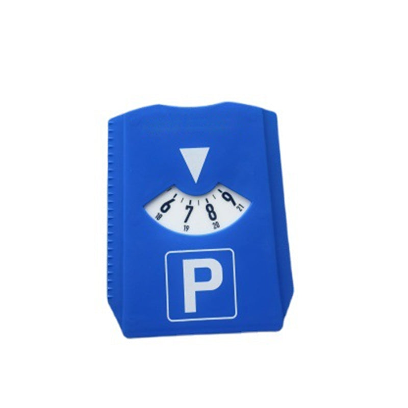 Side view of the digital parking timer, showcasing the integrated ice and frost scraper.