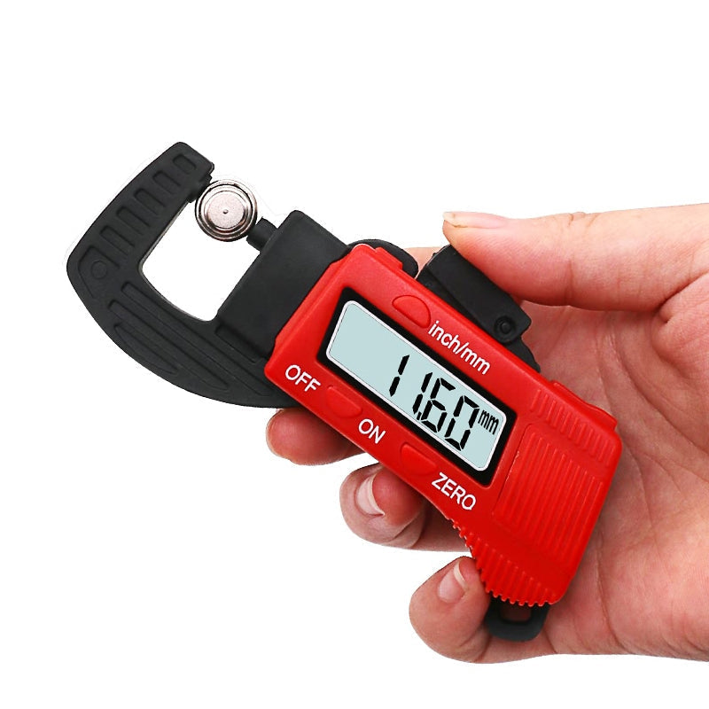 Digital thickness micrometer gauge for precise measurements in workshops, ideal for jewelry and metal