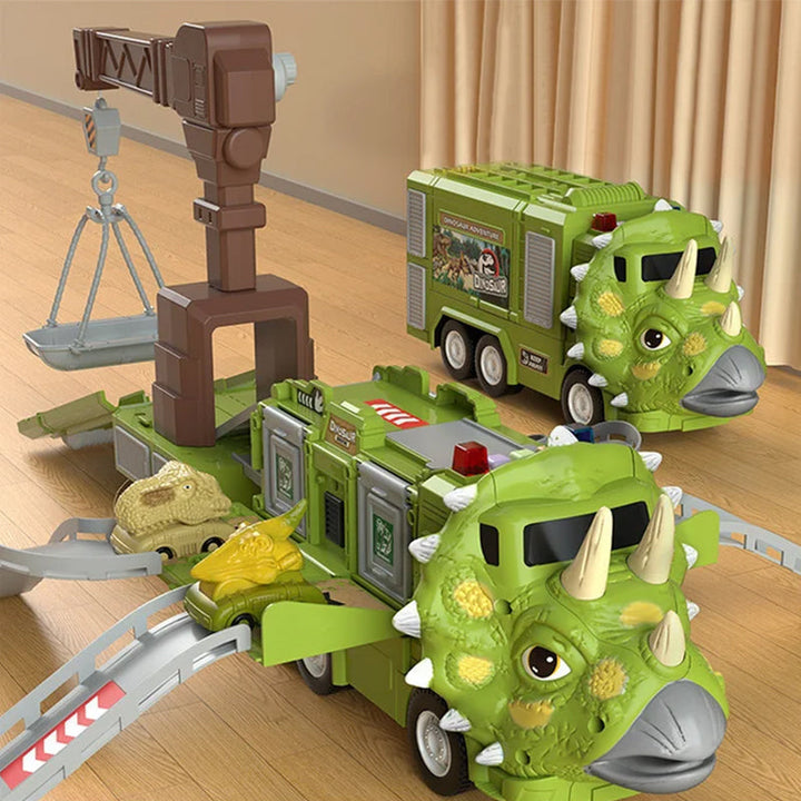 Unique dinosaur transforming truck and track set, a fantastic educational gift for active kids
