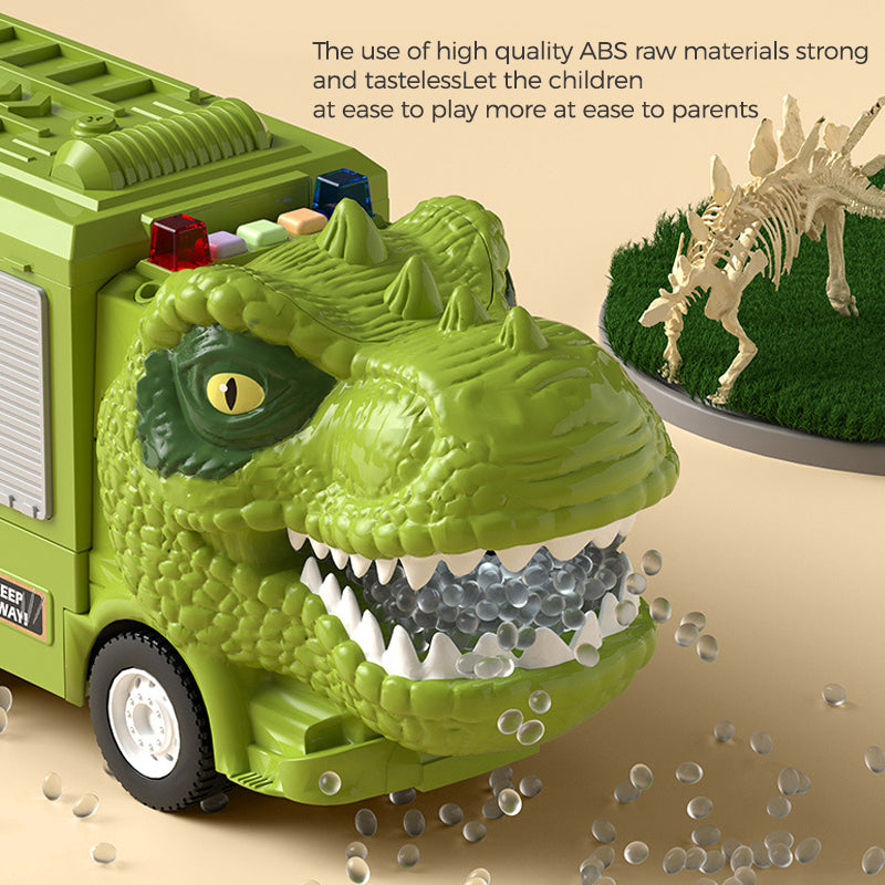 Educational dinosaur transforming truck and track toy, perfect gift for young dinosaur enthusiasts