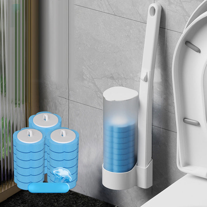 Disposable toilet brush refills for continuous cleaning