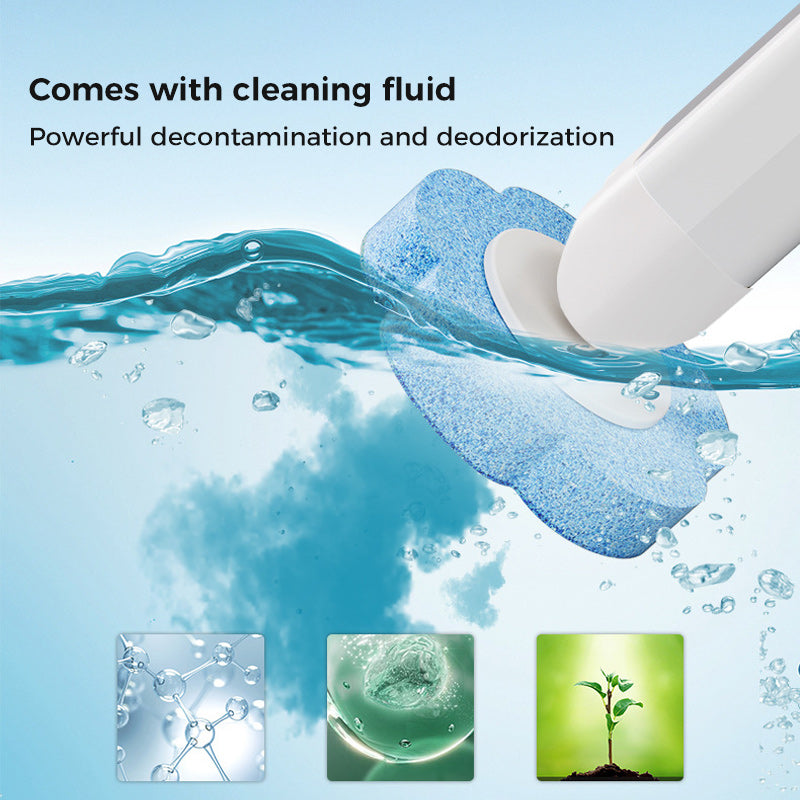 Toilet brush with ergonomic handle and disposable head