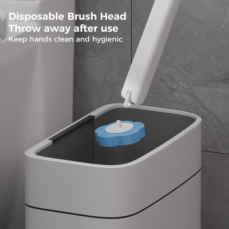 Easy-to-use disposable toilet brush for deep cleaning
