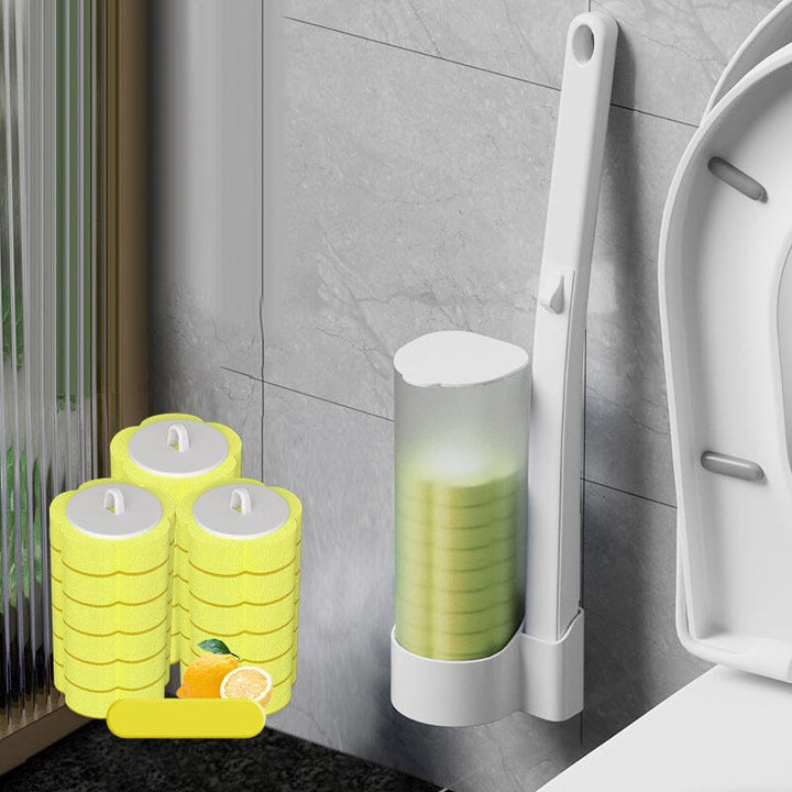 Scented toilet brush with a disposable head, keeping your bathroom fresh and clean