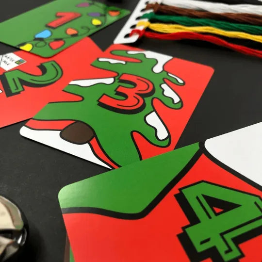 Embroidery kit for a personalized Christmas Advent Calendar, festive
