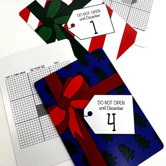 Crafty DIY Advent Calendar cross stitch kit, holiday themed