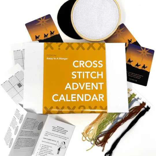 Festive DIY cross stitch Advent Calendar kit, unique holiday gift