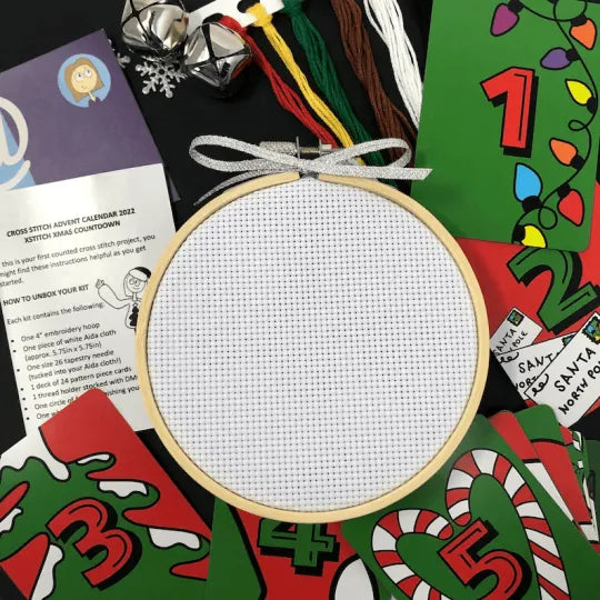 Craft kit: DIY Christmas Advent Calendar, festive embroidery project