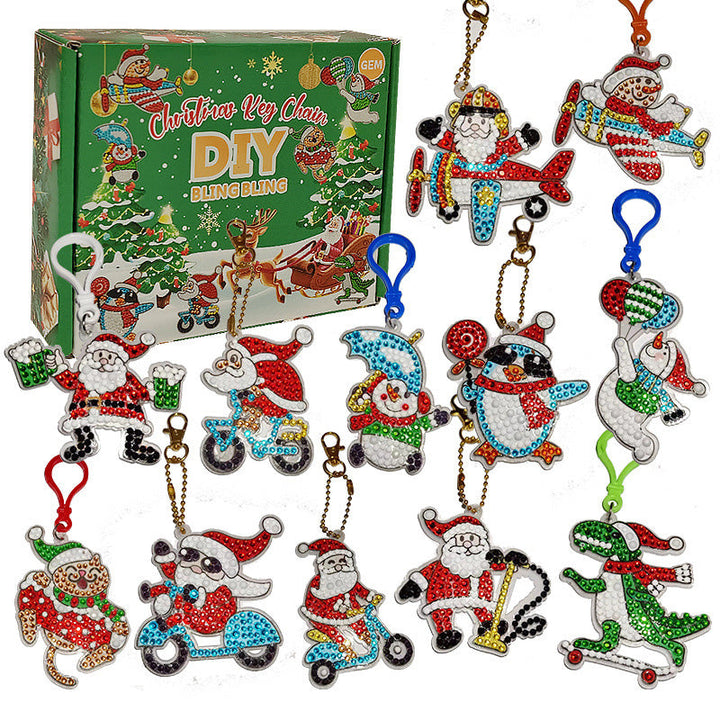 Festive Christmas diamond painting kit, engaging sticker art activity for holiday season enjoyment