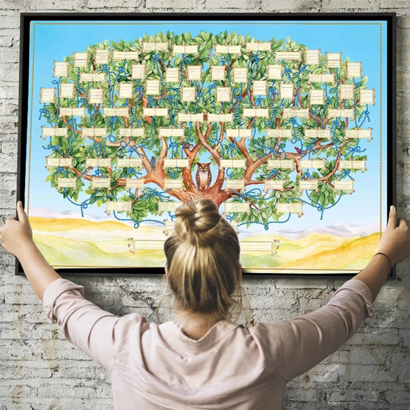 DIY Genealogy Family Tree Chart Kit with blank spaces, perfect for ancestry tracking & personalized gifting