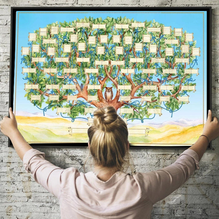 DIY Genealogy Family Tree Chart Kit with blank spaces, perfect for ancestry tracking & personalized gifting