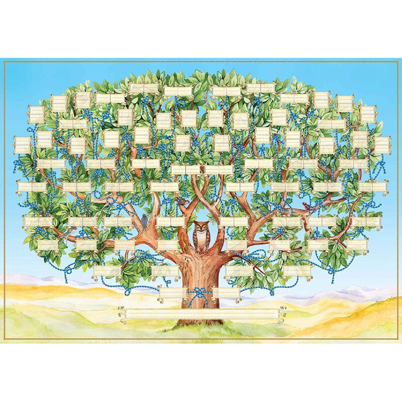 Completed section of a family tree chart, inspiring others to use the DIY kit for their own ancestry