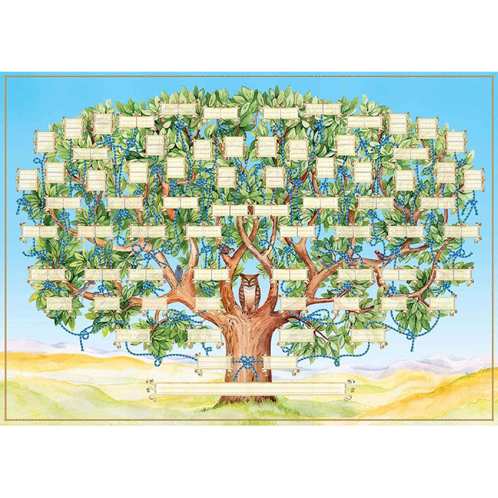 Completed section of a family tree chart, inspiring others to use the DIY kit for their own ancestry