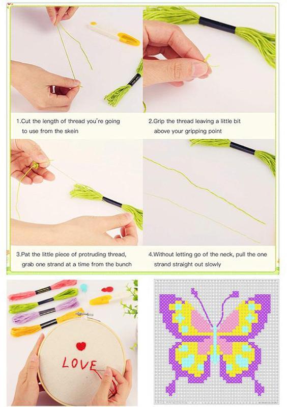 Overhead view of the Magic Embroidery Pen Set components, emphasizing quality tools for creative needlework