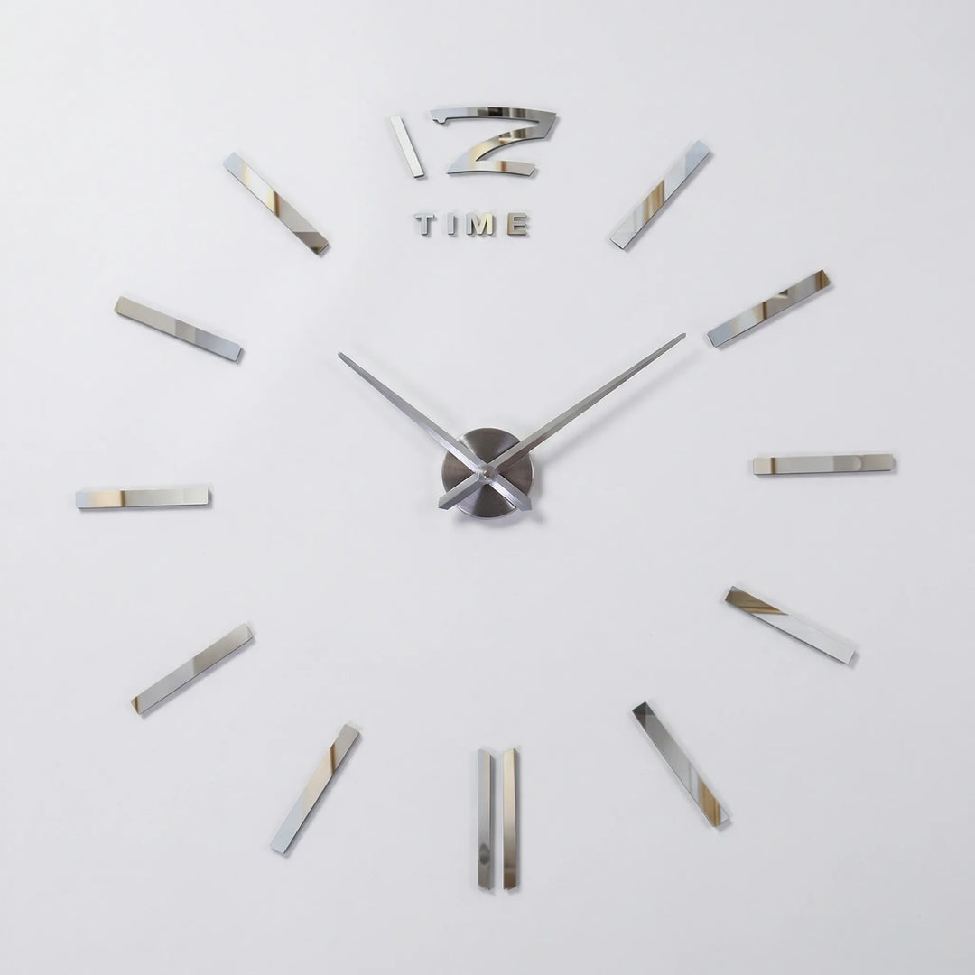 Modern DIY wall clock kit, silent movement, large customizable numbers for chic home decor.