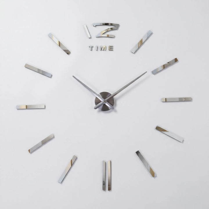 Modern DIY wall clock kit, silent movement, large customizable numbers for chic home decor.