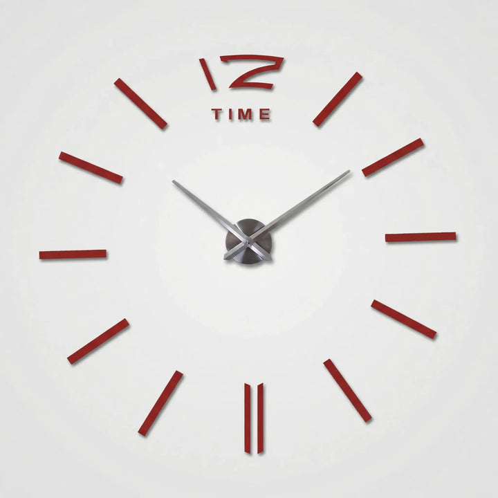 Decorative DIY wall clock, frameless mirror design, a modern timepiece and home accent.