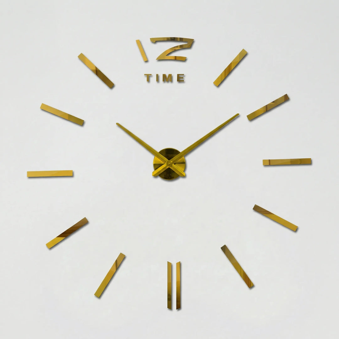 DIY wall clock kit featuring mirror acrylic numbers, silent mechanism, for a modern custom look.