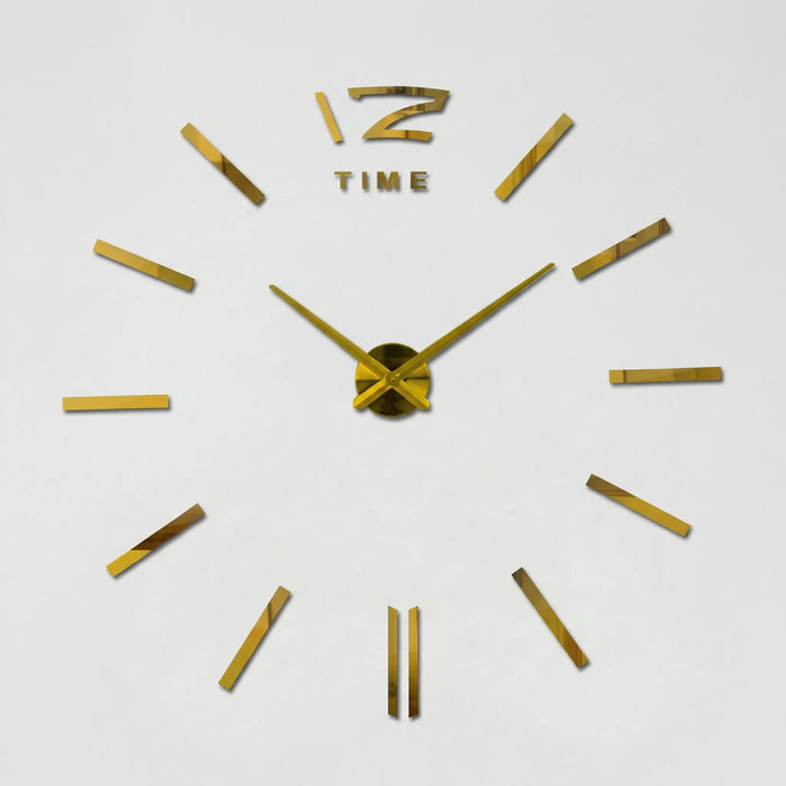DIY wall clock kit featuring mirror acrylic numbers, silent mechanism, for a modern custom look.