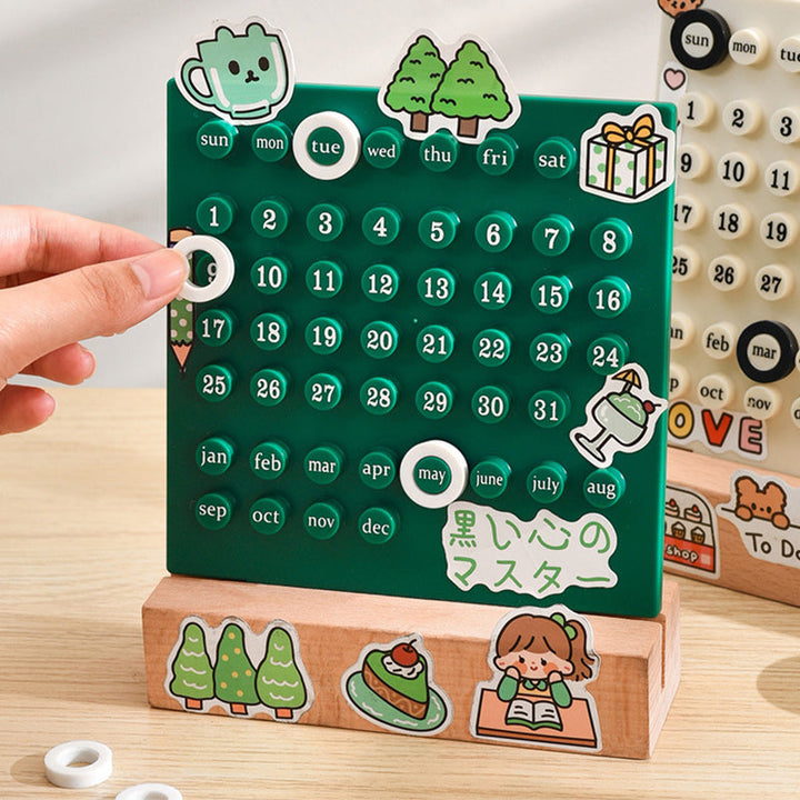 Birch wood perpetual desk calendar DIY kit, an engaging craft and office accessory