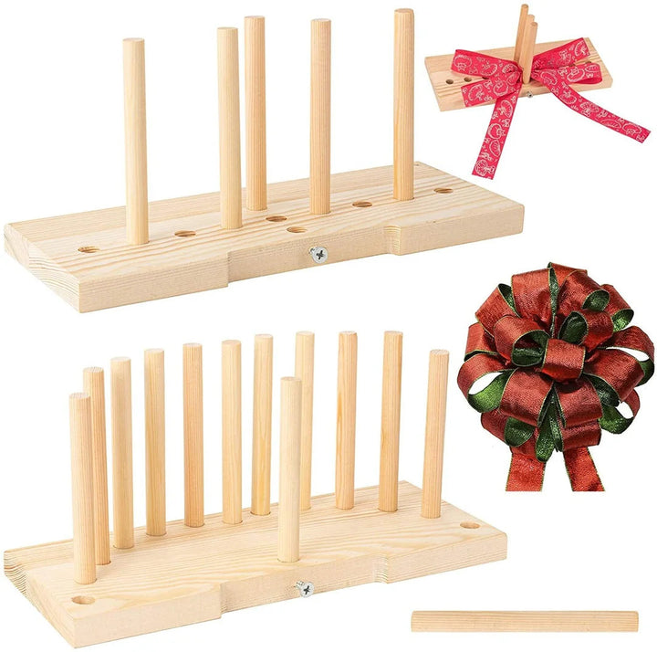 Handy wooden bow maker tool, excellent for crafting beautiful ribbon bows for any occasion