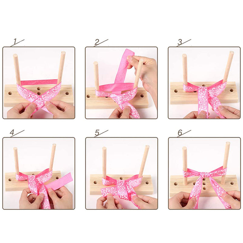Versatile ribbon bow making hand tool, perfect for various craft and gift wrapping needs