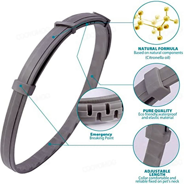 Adjustable 8-month flea & tick collar for both dogs & cats, ensuring continuous pet pest control.