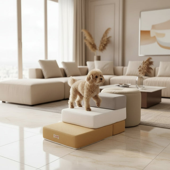 Dog steps for couch & bed, providing easy pet access & joint support for senior dogs & cats.