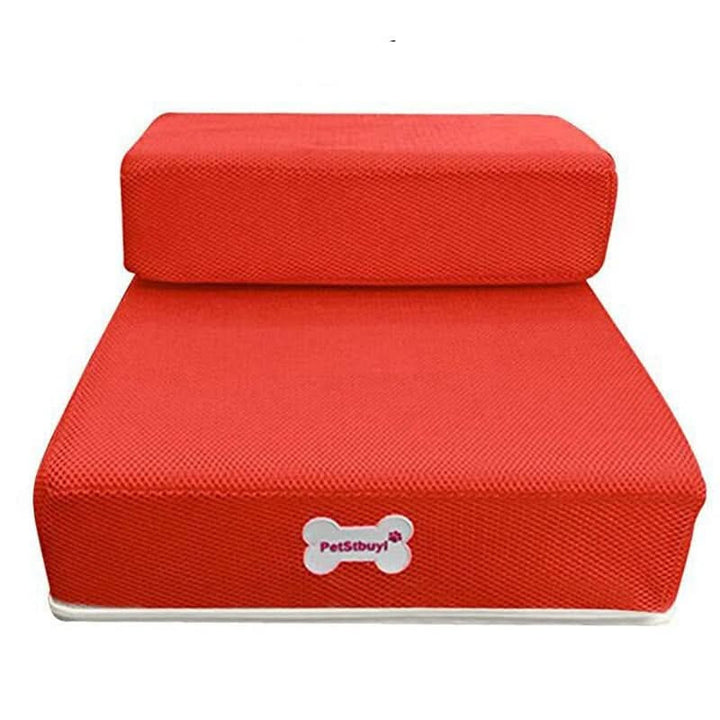 Pet steps with washable cover, essential for hygiene & pet access to beds & couches.