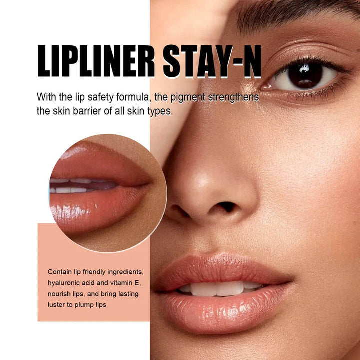 Closeup of Dual-Ended Precision Lip Liner, showcasing its fine tip for accurate lip definition. A beauty essential.