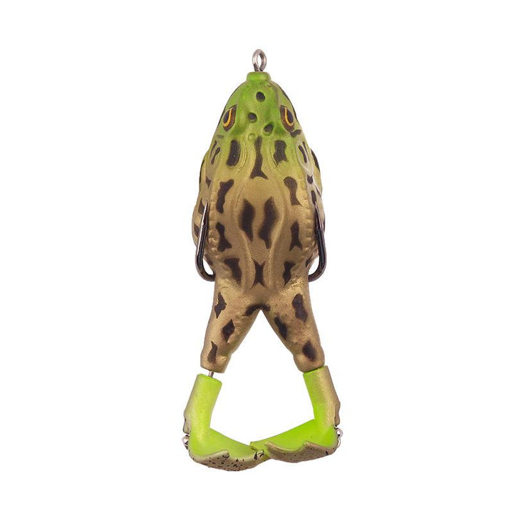 Effective bass fishing lure: a dual propeller floating frog bait for weedless angling
