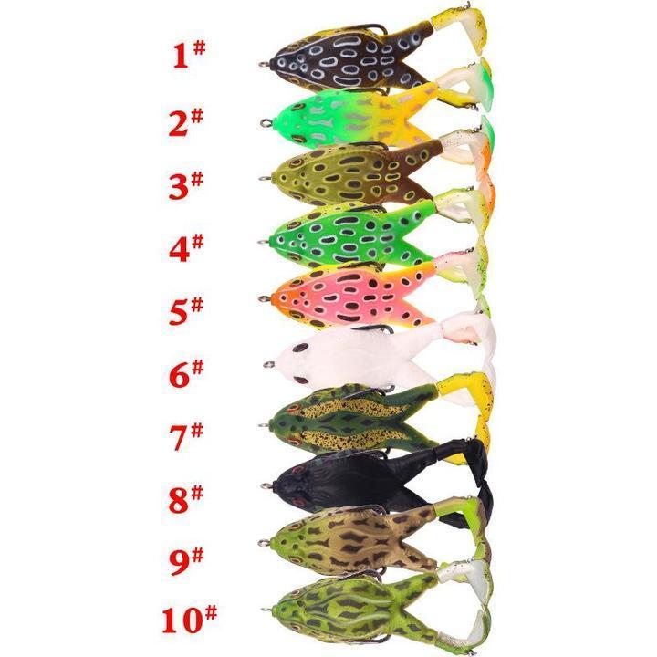 Weedless dual propeller frog lure for freshwater fishing, effective bass fishing bait