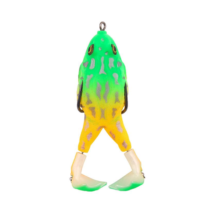 Realistic frog fishing lure, soft body and weedless double propellers for effective bass bait