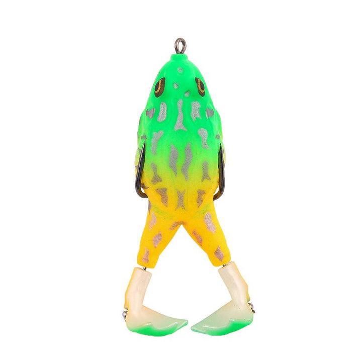 Realistic frog fishing lure, soft body and weedless double propellers for effective bass bait