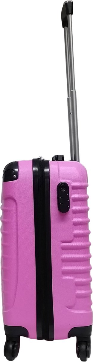 Unisex durable pink hardshell 2-piece luggage set, perfect for vacation travel with spinner wheels.